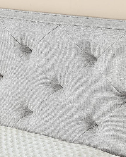 Full Size Daybed with win Size Trundle, Upholstered Tufted Day Bed, with Button Back and Waved Shape Arms, Wood Slat Support, No Spring Box Need, for Bedroom, Livingroom, Beige - LeafyLoom