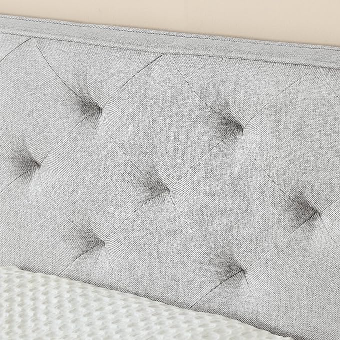Full Size Daybed with win Size Trundle, Upholstered Tufted Day Bed, with Button Back and Waved Shape Arms, Wood Slat Support, No Spring Box Need, for Bedroom, Livingroom, Beige - LeafyLoom