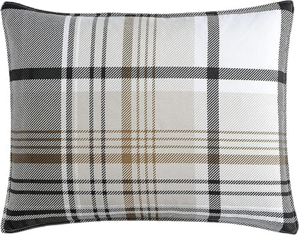 Eddie Bauer - Twin Comforter Set, Plaid Reversible Bedding, Stylish & Warm Home Decor (Normandy Grey, Twin),Grey/White/Beige - LeafyLoom