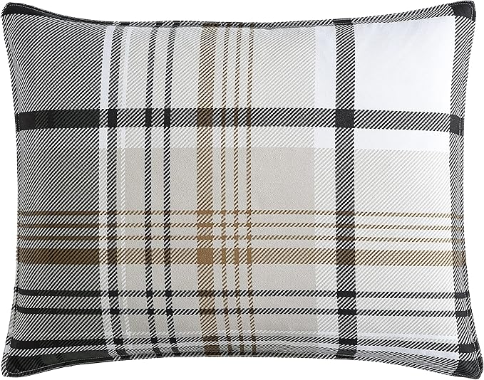 Eddie Bauer - King Comforter Set, Plaid Reversible Bedding, Stylish & Warm Home Decor (Normandy Grey, King),Grey/White/Beige - LeafyLoom