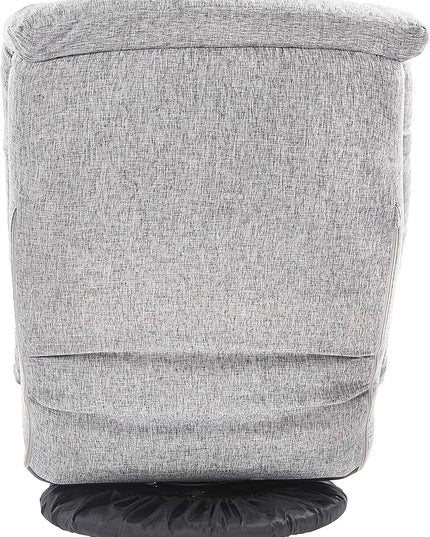 Amazon Basics Swivel Foam Lounge Chair with Headrest, Adjustable, 26.3"D x 23.5"W x 13.7"H, Grey - LeafyLoom