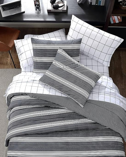 Nautica- King Comforter Set, Reversible Bedding with Matching Sham(s), Casual Home Decor (Craver Black, King) - LeafyLoom