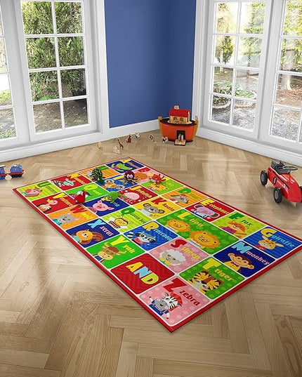Kids Rug ABC Carpet Playmat City Life Extra Large Learn Have Fun Safe, Children's Educational, Multi Color Activity Centerpiece Play Mat! for Bedroom Playroom Tolddler Baby Play Area - LeafyLoom