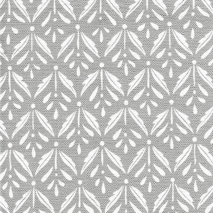 HomePop Upholstered Metal Barstool, Fabric Side Chairs for Dining Room, Kitchen and Living Room - Light Grey Print - LeafyLoom