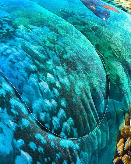 CVHOUSE Sea Turtle Bedding Set,Sea Turtle Comforter Full,Ocean Beach Comforter Set for Boys Kids Girls,Ocean Quilt Set with 1 Comforter and 2 Pillow Cases - LeafyLoom