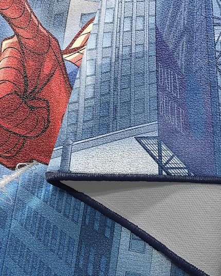 Jay Franco Marvel Spiderman Wall Crawler Room Rug - Large Area Rug Measures 4 x 5 Feet (Offical Marvel Product) - LeafyLoom