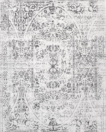 nuLOOM Bess Persian Vintage Machine Washable Ultra Thin Area Rug, 5' x 8', Ivory - LeafyLoom