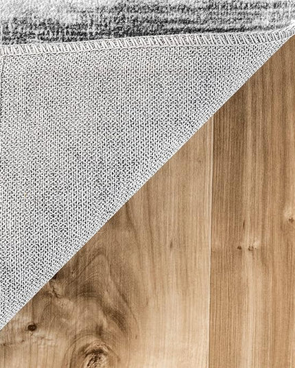 nuLOOM Avelina Abstract Stripes Machine Washable Ultra Thin Area Rug, 5' x 8', Light Grey - LeafyLoom