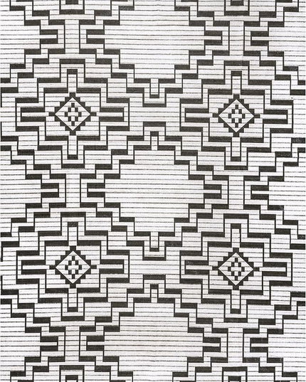 nuLOOM Tashia Modern Geometric Machine Washable Ultra Thin Area Rug, 5' x 8', Charcoal - LeafyLoom