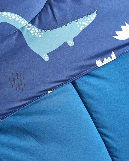 SLEEP ZONE Kids Bedding Full/Queen Comforter Set - Cute Printed for Boys, Girls, Teens, Super Soft, Fade Resistant, Dino Family, Full/Queen - LeafyLoom