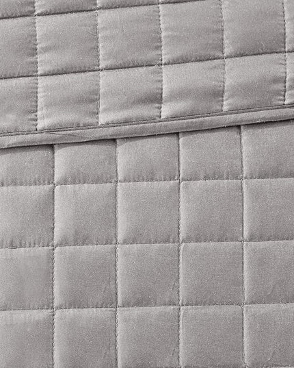 Madison Park Heritage Comforter Quilt Combo Set - Modern Luxury Design, All Season Down Alternative Bedding, Matching Shams, Decorative Pillows, King/Cal King(104"x92"), Color Block Grey 8 Piece - LeafyLoom
