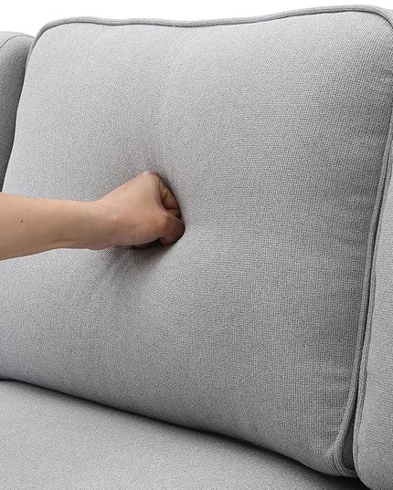 104" Modern Sofa, 4-seat Couch with Armrest Pockets and 4 Pillows for Living Room, Apartment, 104inch, Light Gray - LeafyLoom