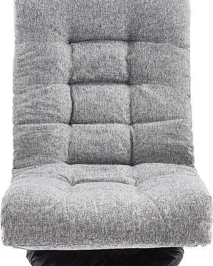 Amazon Basics Swivel Foam Lounge Chair with Headrest, Adjustable, 26.3"D x 23.5"W x 13.7"H, Grey - LeafyLoom