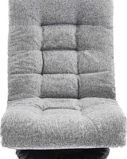 Amazon Basics Swivel Foam Lounge Chair with Headrest, Adjustable, 26.3"D x 23.5"W x 13.7"H, Grey - LeafyLoom