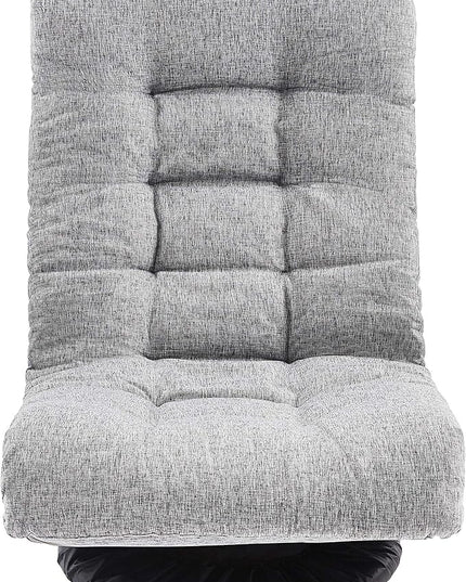 Amazon Basics Swivel Foam Lounge Chair with Headrest, Adjustable, 26.3"D x 23.5"W x 13.7"H, Grey - LeafyLoom