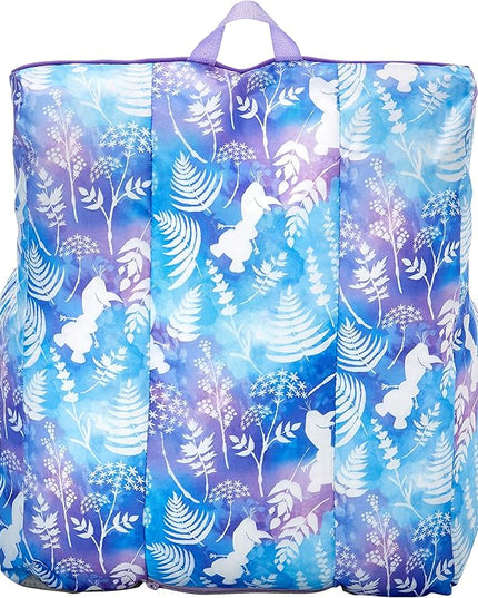 Idea Nuova Frozen 2 Kids Nylon Bean Bag Chair with Piping & Top Carry Handle with Olaf Graphics, Anna & Elsa, Purple, Large - LeafyLoom