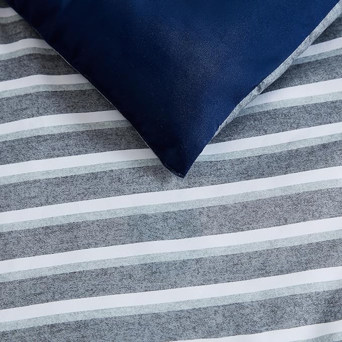 Nautica - Twin XL Comforter Set, Reversible Bedding with Matching Sham, Casual Home Decor, Dorm Room Essentials (Heathered Block Grey, Twin/Twin XL) - LeafyLoom