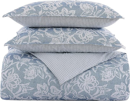 Nautica- Twin Comforter Set, Cotton Reversible Bedding Set, Dorm Room Essentials (Tortola Blue, Twin) - LeafyLoom