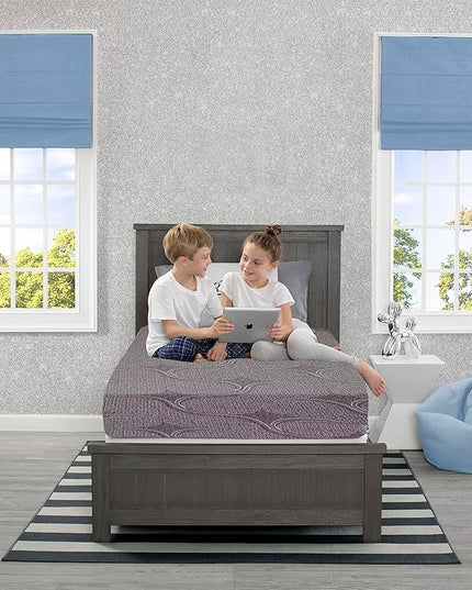 Delta Children Poppy House Twin Bed, Blush Pink Snooze 6 inch Memory Foam Twin Mattress (Bundle) - LeafyLoom