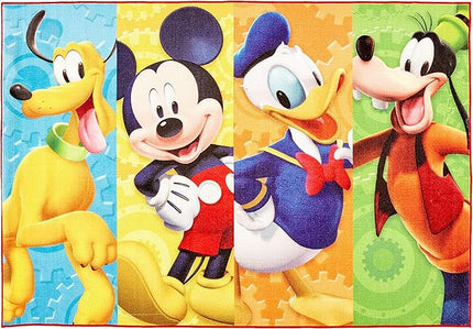 Gertmenian Disney Mickey Mouse Club House Friends Area Rug for Children & Teens Kids Home Decor for Girls & Boys 4x6 Large, Multi, 31117 - LeafyLoom