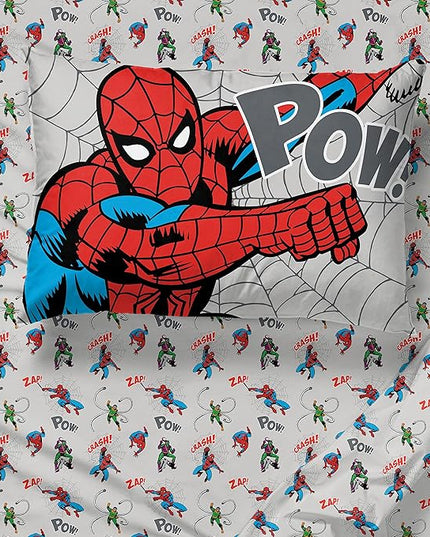Marvel Spiderman Spidey VS 5 Piece Twin Size Bed Set - includes Comforter & Sheet Set Bedding - Super Soft Fade Resistant Microfiber (Official Product) - LeafyLoom