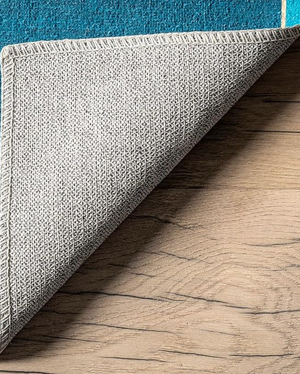 nuLOOM Zita Neighborhood Machine Washable Kids Ultra Thin Area Rug, 3' x 5', Blue Multi - LeafyLoom
