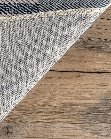 nuLOOM Lennie Modern Multi Striped Machine Washable Ultra Thin Area Rug, 3' x 5', Beige - LeafyLoom