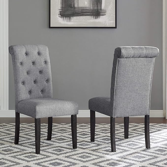 Roundhill Furniture Leviton Urban Style Dark Washed Wood Dining Set: Table, 4 Chairs and Bench, Gray - LeafyLoom