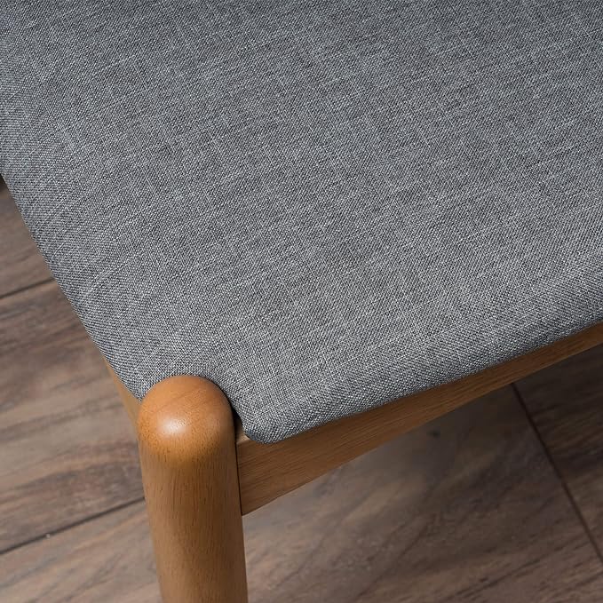 Christopher Knight Home Francie Fabric with Oak Finish Dining Chairs, 2-Pcs Set, Grey / Oak - LeafyLoom
