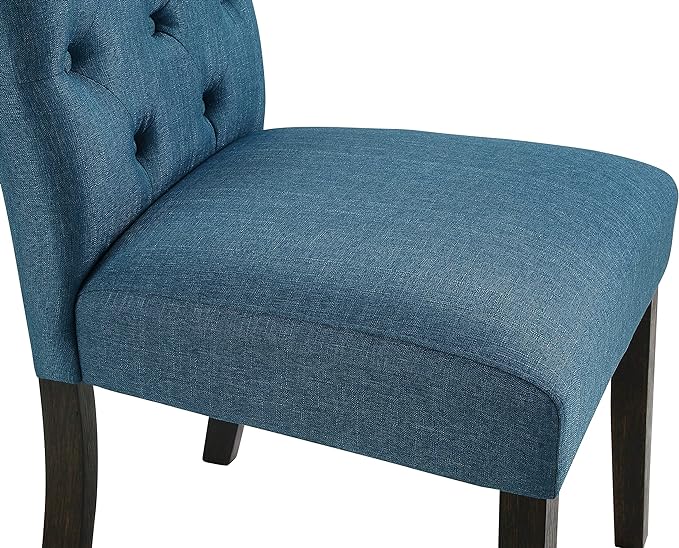 Roundhill Furniture Leviton Urban Style Dark Washed Wood Dining Set: Table, 4 Chairs and Bench, Blue - LeafyLoom