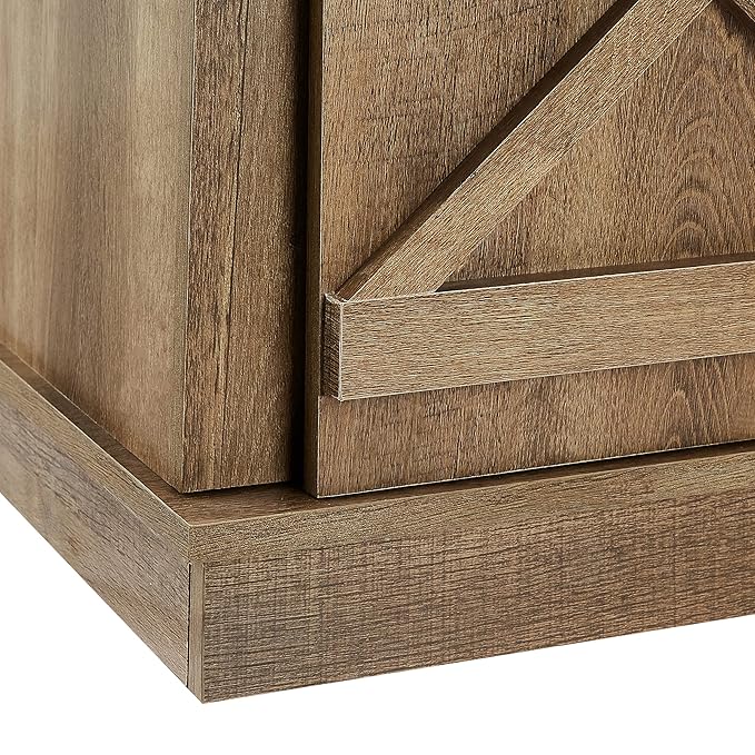ROCKPOINT 60inch Entertainment TV Stand Media Console Industrial Cabinet, Dark Oak - LeafyLoom