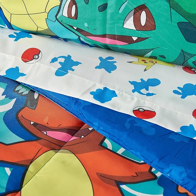 Northwest Pokemon Bed in a Bag Set, Twin, First Starters - LeafyLoom