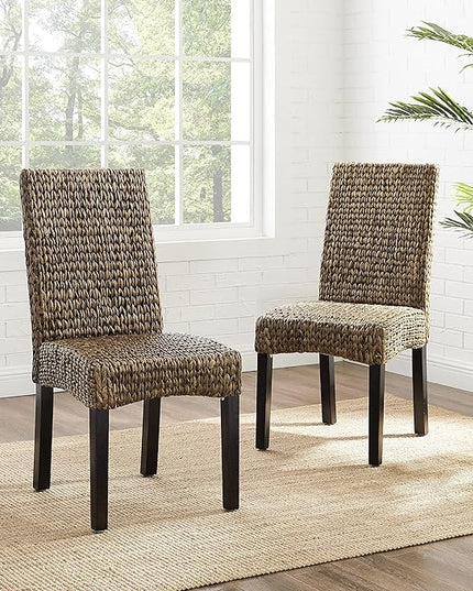 Crosley Furniture Edgewater Dining Chair, Set of 2, Seagrass - LeafyLoom
