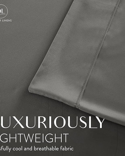 Danjor Linens King Size Sheets Set - 6 Piece Set Including 4 Pillowcases - Deep Pockets - Breathable, Soft Bed Sheets - Wrinkle Free - Machine Washable - Gray King Bed Sheets - 6pc - LeafyLoom