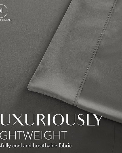 Danjor Linens Twin Sheets Set - Hotel Luxury Essential Bedding - 4 pc Soft Bedding & Pillowcases Set with Deep Pockets - Breathable Bed Sheets, Wrinkle Free - Grey Sheets - LeafyLoom