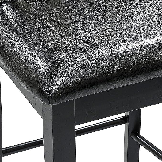 Lexicon Skyway 5-Piece Counter Height Dining Set, Black - LeafyLoom