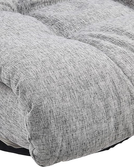 Amazon Basics Swivel Foam Lounge Chair with Headrest, Adjustable, 26.3"D x 23.5"W x 13.7"H, Grey - LeafyLoom