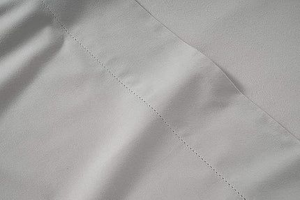 LANE LINEN 100% Organic Cotton Queen Sheets, 4Pc Cotton Sheets Queen Size Set, Classic Percale Weave Bedsheets Queen Size Bed, Sheet & Pillowcase Sets, Queen Bed Sheets Deep Pocket - Silver - LeafyLoom