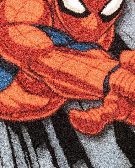 Gertmenian Marvel Spiderman Superhero Area Rug Home Decor Suitable for Classroom, Nursery, Bedroom, or Play Area Ideal for Kids and Young Children 40x54in, Gray/Red 19840 - LeafyLoom