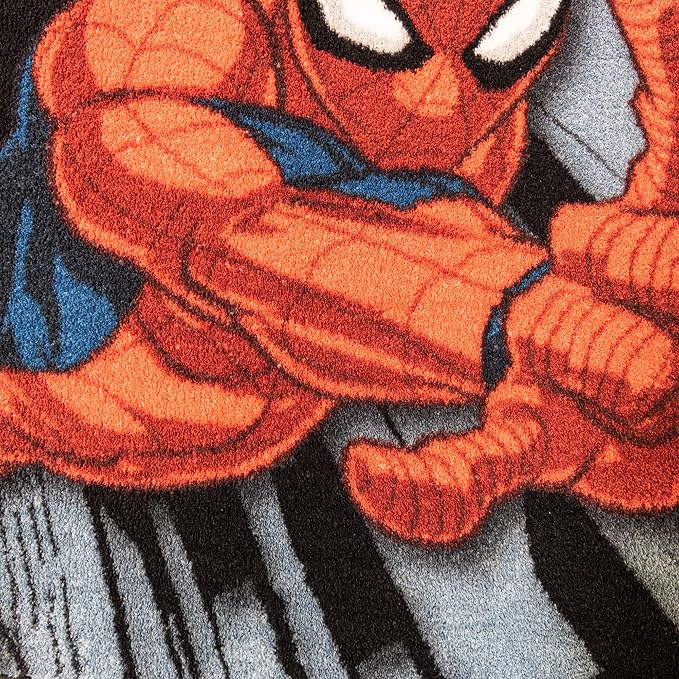 Gertmenian Marvel Spiderman Superhero Area Rug Home Decor Suitable for Classroom, Nursery, Bedroom, or Play Area Ideal for Kids and Young Children 40x54in, Gray/Red 19840 - LeafyLoom