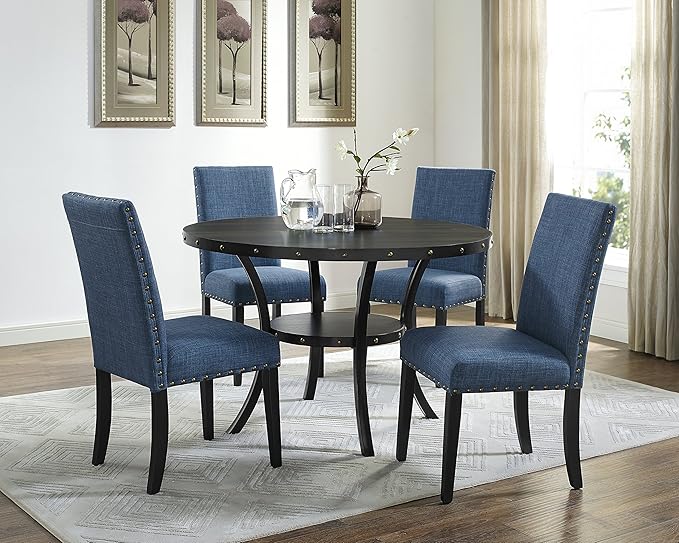 NicBex Haerin-SD-00137-LWJ Dining Chairs, 24.8"x18.3"x38", Blue - LeafyLoom