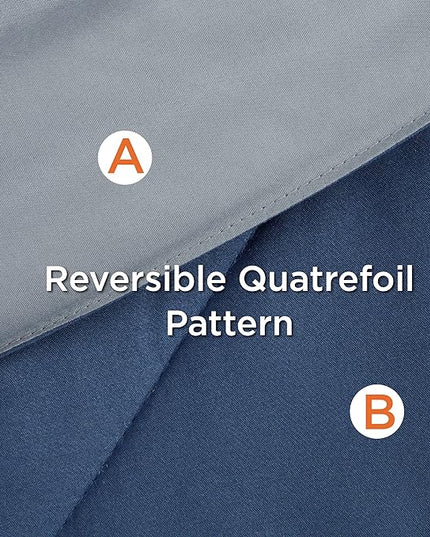 Bedsure Navy Twin XL Comforter Set - 5 Pieces Reversible Twin XL Bedding Sets, Navy Bed Set with Comforters, Sheets, Pillowcase & Sham - LeafyLoom