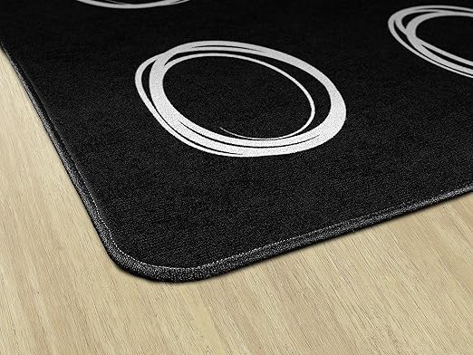 Flagship Carpets Circle Sampler Abstract Educational Area Rug for Kids Room or Childrens Classroom Carpet, Playroom or Home Learning, 10'6" x 13'2", Black, FA1660-58FS - LeafyLoom