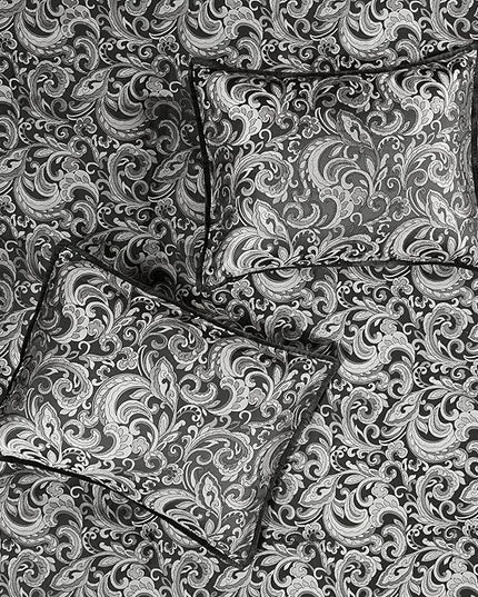 Madison Park Essentials Brystol 24 Piece Room in a Bag Faux Silk Comforter Jacquard Paisley Design Matching Curtains Down Alternative All Season Bedding-Set, Queen(90 in x 90 in), Black 24 Piece - LeafyLoom