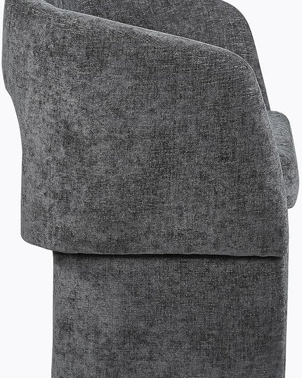 Meridian Furniture Emmet Collection Modern | Contemporary Dining Accent Chair with Rich Fabric, Steel Inner Frame, 26" W x 23.5" D x 30" H, Black - LeafyLoom