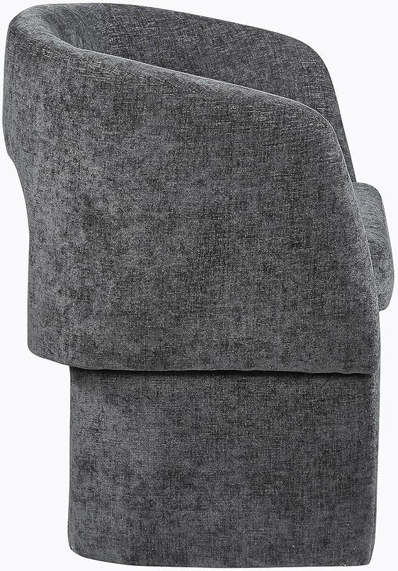 Meridian Furniture Emmet Collection Modern | Contemporary Dining Accent Chair with Rich Fabric, Steel Inner Frame, 26" W x 23.5" D x 30" H, Black - LeafyLoom