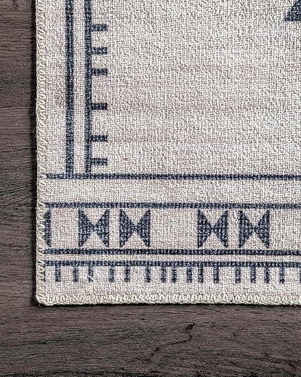 nuLOOM Evalyn Southwestern Machine Washable Ultra Thin Area Rug, 8x10, Cream - LeafyLoom