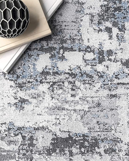 NuLoom Dali Abstract Machine Washable Area Rug, 6' Square, Grey - LeafyLoom