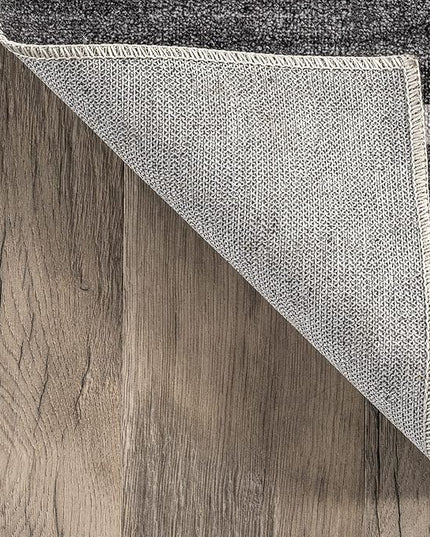 nuLOOM Henry Contemporary Striped Machine Washable Ultra Thin Area Rug, 5' x 8', Charcoal - LeafyLoom