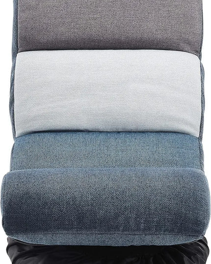Amazon Basics Swivel Compact Adjustable Foam Floor Chair, Blue, White, Grey, 24.1"D x 16.3"W x 21.7"H - LeafyLoom